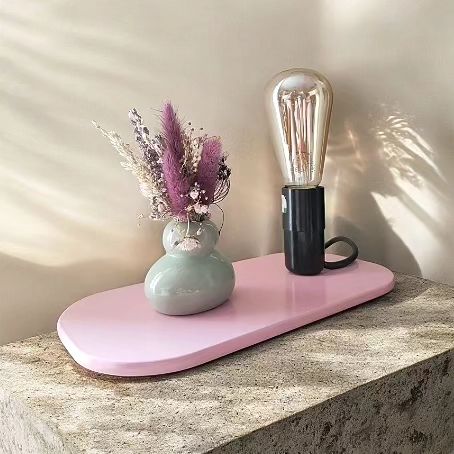luminaire artisanal en acier upcyclé collection Memphiisio rose candy