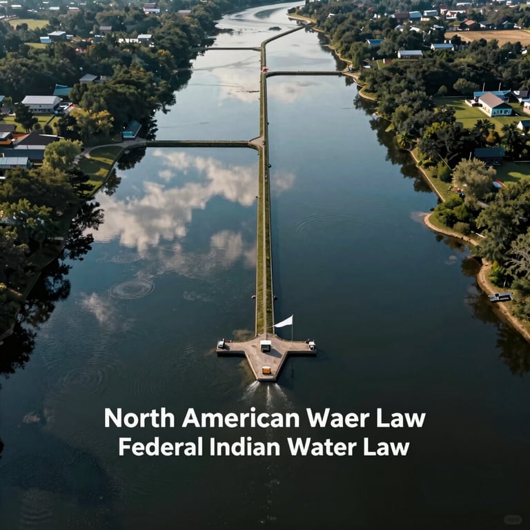An aerial view of a North American tribal water system, reflecting expertise in Federal Indian Water Law.