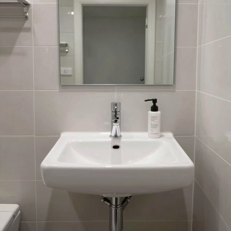 A perfectly finished modern bathroom renovation with high-quality tiling and plumbing fixtures.