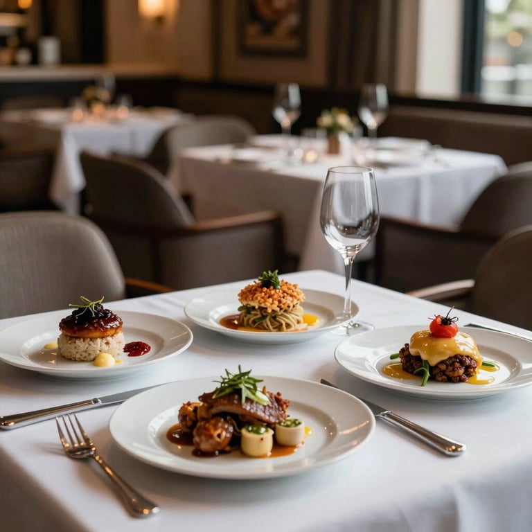 Sophisticated dining area in a premium hotel serving traditional and international cuisine.