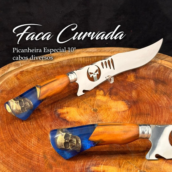 Faca para churrasco lâmina curvada