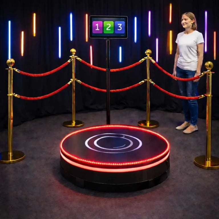 vue du photoboboth spinner à louer