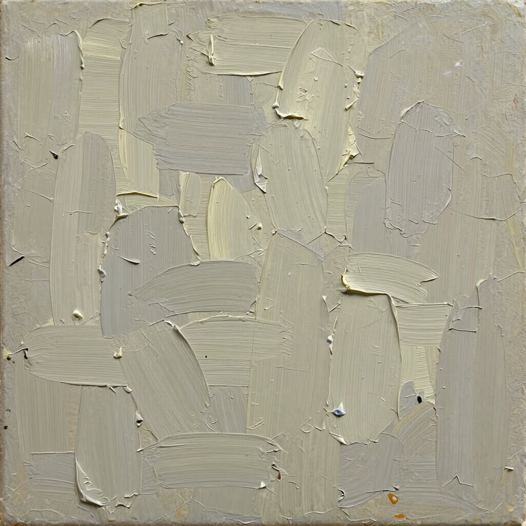 Close detail crop of oil painting surface, impasto brushwork and layered pigment visible, daylight-balanced neutral studio light, 1:1 tight frame showing paint texture and finish, no environmental context