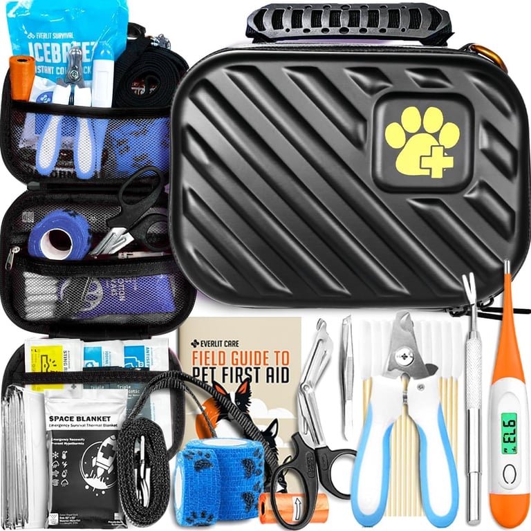EVERLIT Pet First Aid Kit, 95 Pieces Veterinary Approved Medical Supplies Outdoor Emergency for Dogs