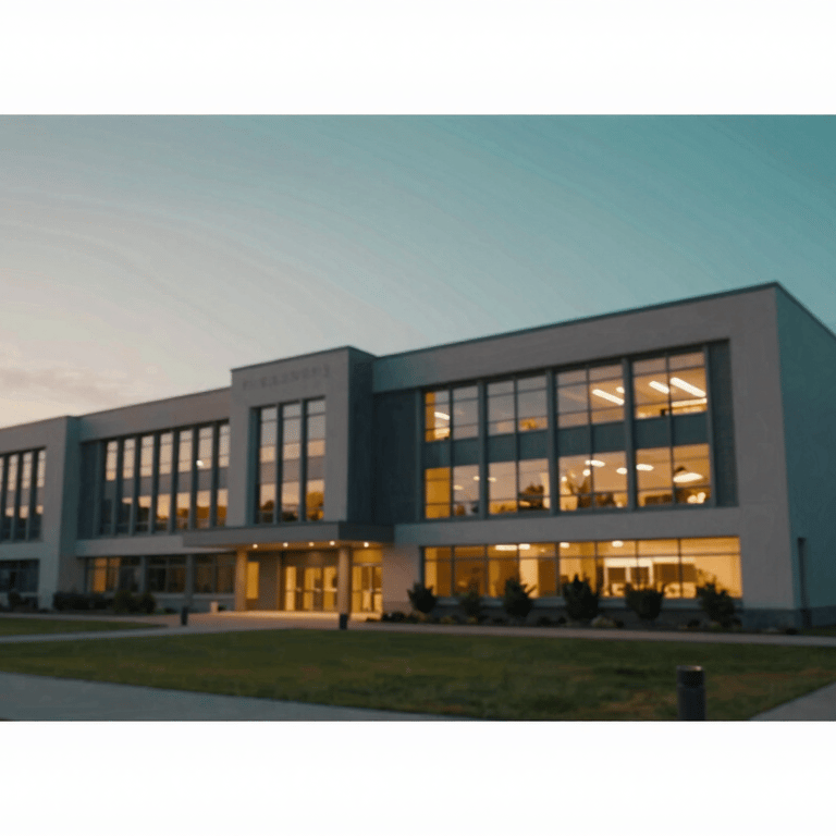 Play group children engaged in creative building blocks, soft natural lighting, a nurturing and safe atmosphere with #8FA8B8 accents.