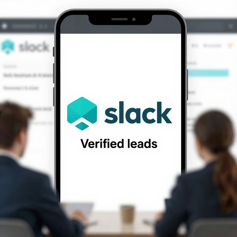 A high-quality image of a Slack workspace receiving a fresh batch of verified leads.
