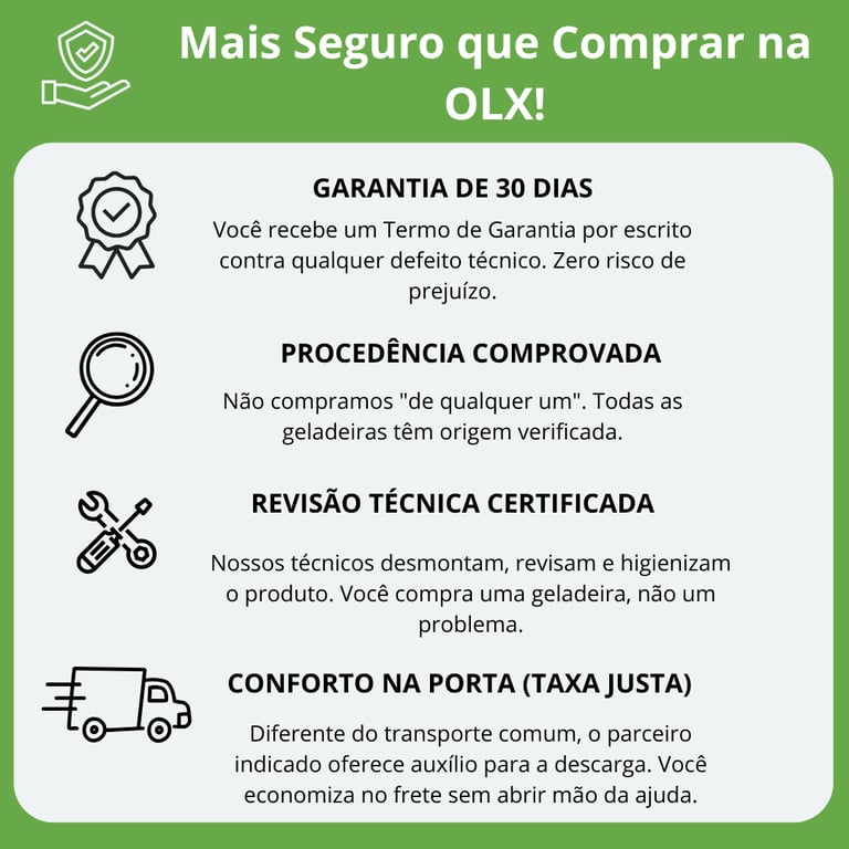 Vantagens de comprar geladeira usada com garantia e sem riscos da OLX