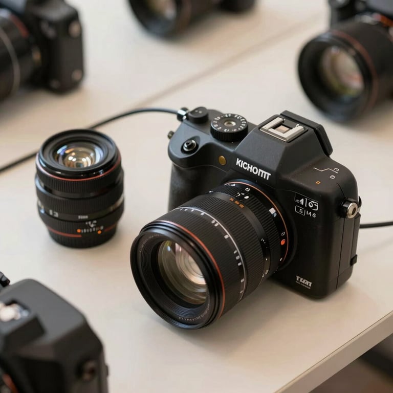 Close-up of clean, professional pest management equipment arranged neatly on a soft off-white surface.