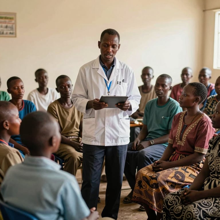 A community health education workshop where a local professional is teaching preventive care to caregivers in East Africa / Ethiopia.