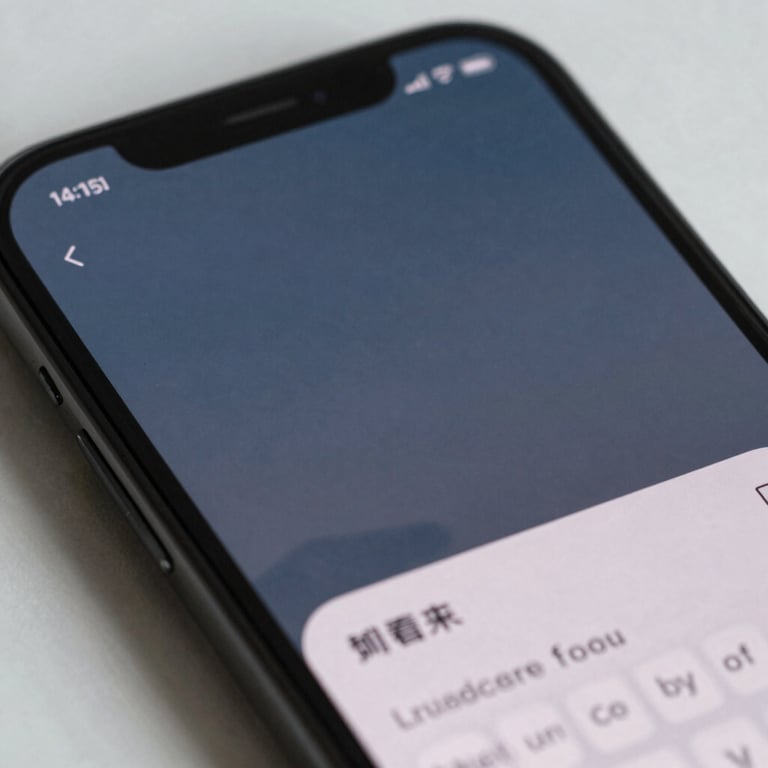 A detail shot of a smartphone showing a clean dashboard UI with deep blue-grey accents.