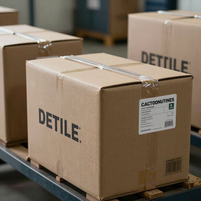 Detalle de paquetes de carga consolidados y etiquetados profesionalmente listos para su distribuci37n global.