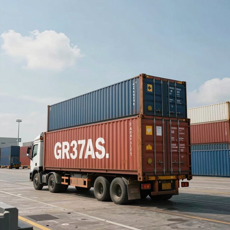 Gr37as de puerto moviendo contenedores de carga bajo un cielo despejado en una terminal mar37tima de Latinoam37rica.