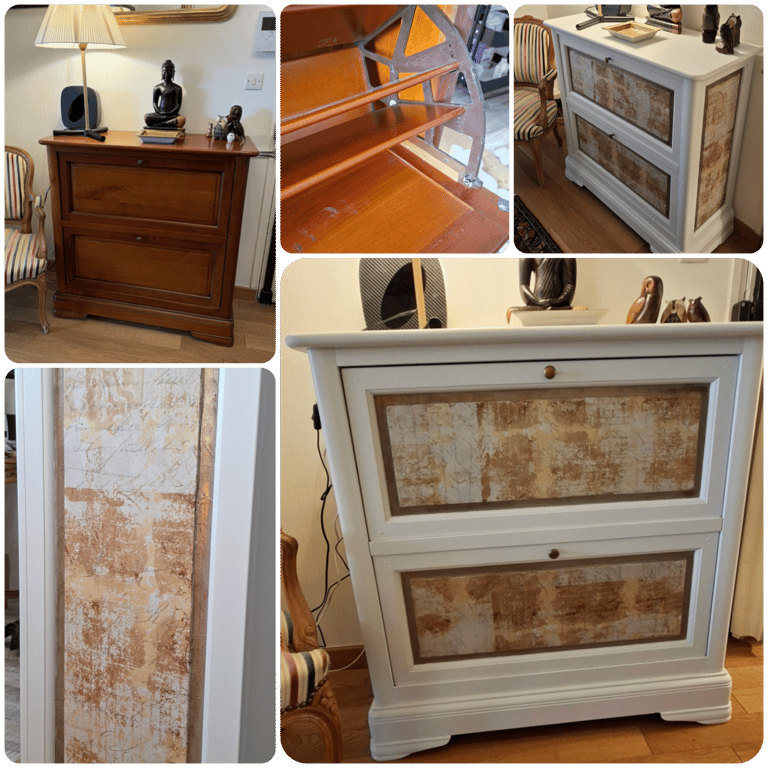 avant après de meuble à chaussures relooké