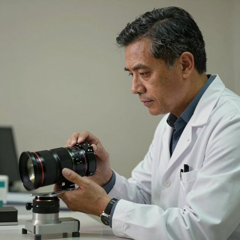 Doctor performing a medical check-up for occupational health purposes in Bucaramanga.