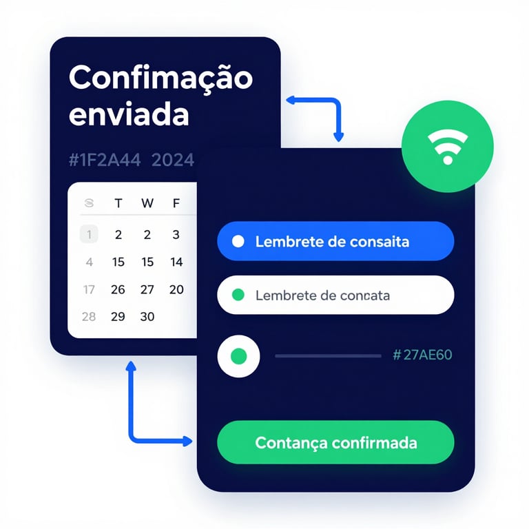 Smartphone displaying a WhatsApp message confirming a medical appointment.