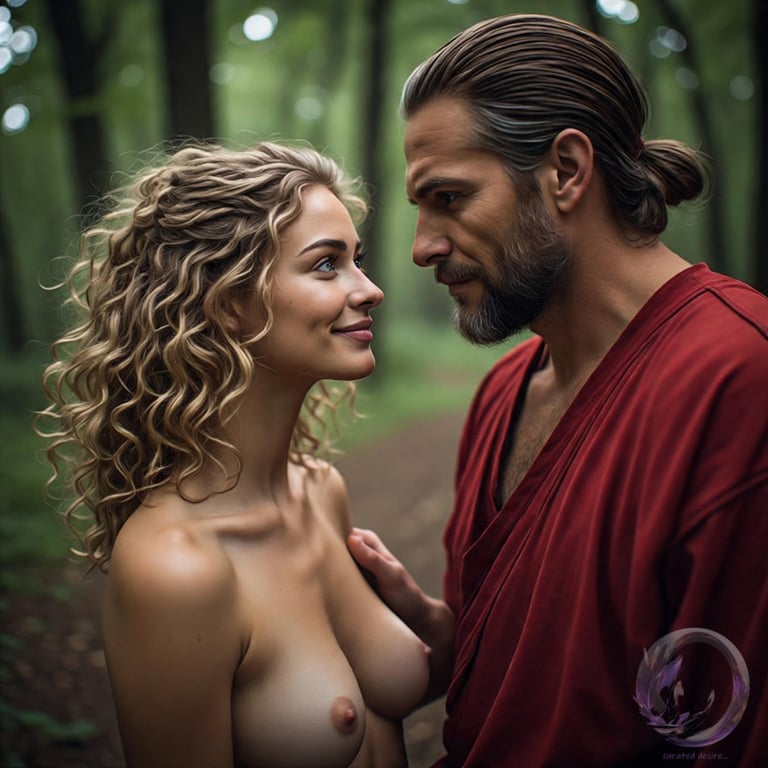 Sadie topless col maestro di yoga, di Ophelio