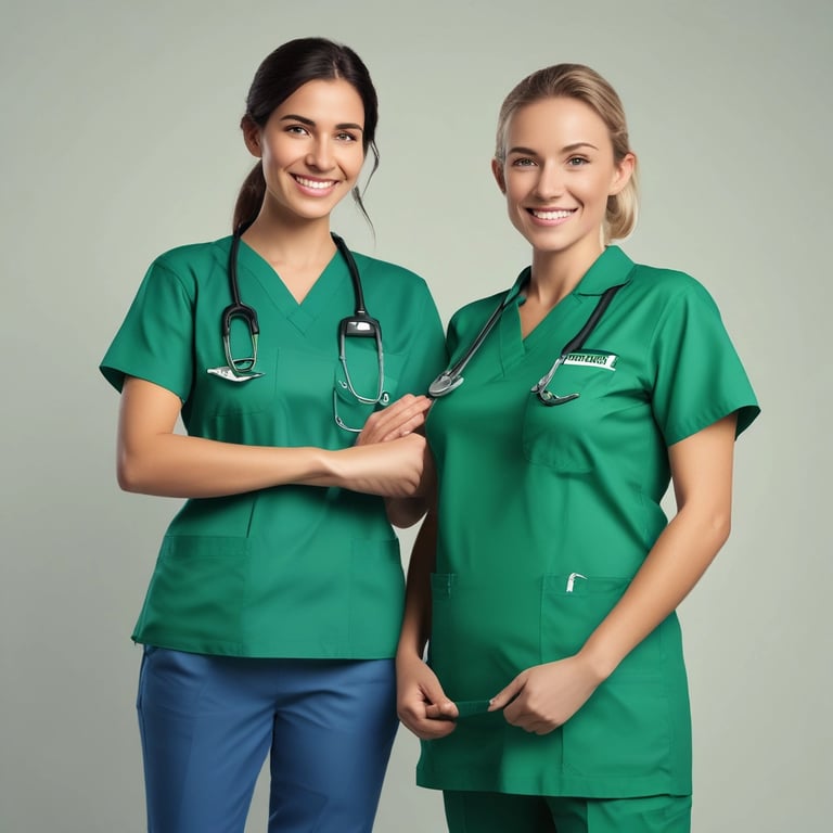 A caring support worker assisting an elderly client with daily activities in a cozy home setting.
