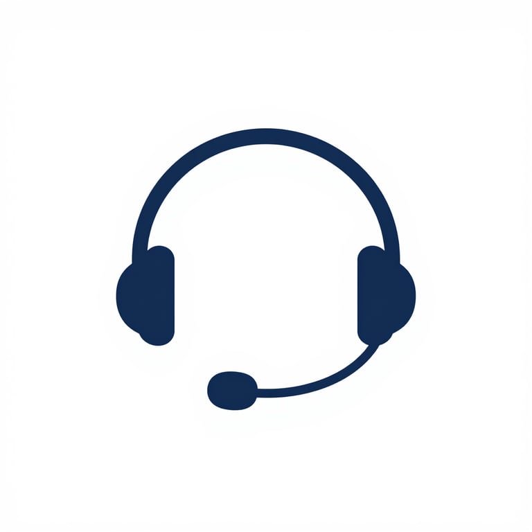 Minimalist icon of a support headset in navy #1A202C.