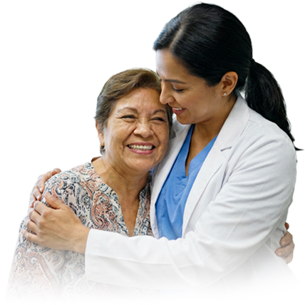 Doctor and stem cell therapy patient after treatment