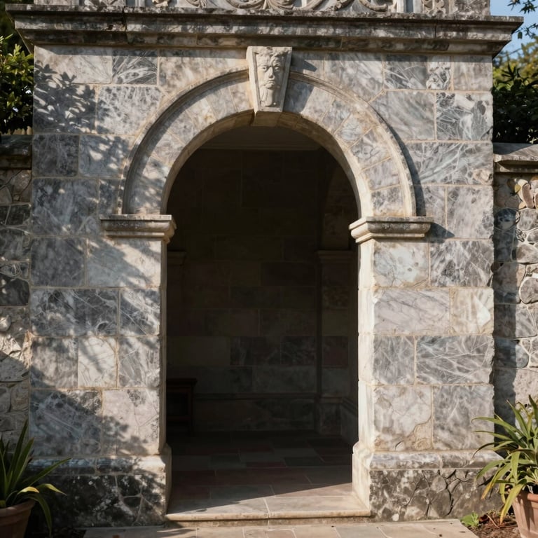 A beautiful stone archway built into a garden wall, reflecting classic craftsmanship and reliability.