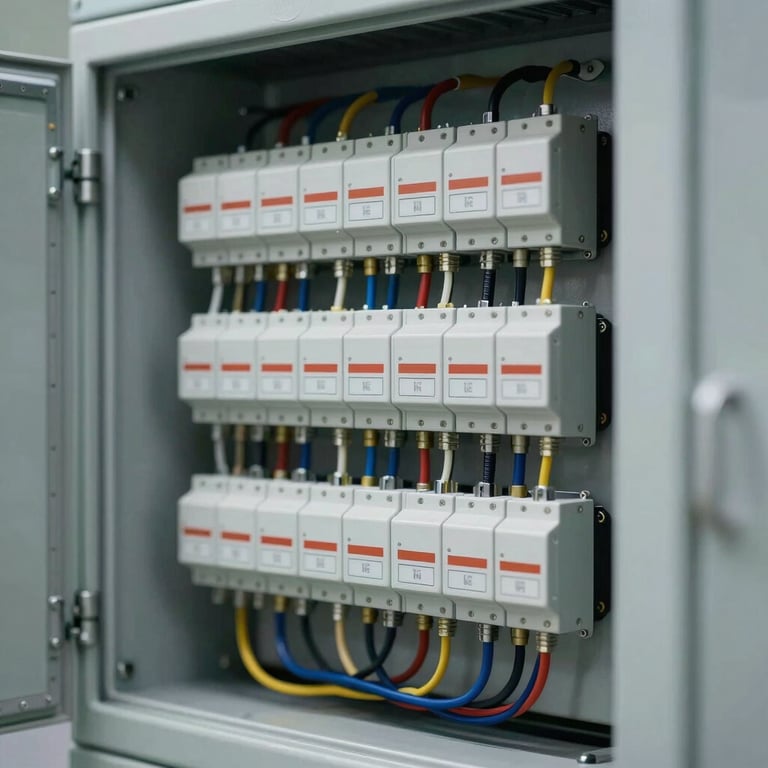 A custom-built Motor Control Center (MCC) panel showcasing intricate wiring and engineering precision.