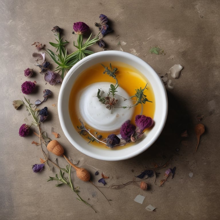 gently arranged on a wooden table, bathed in soft natural light.