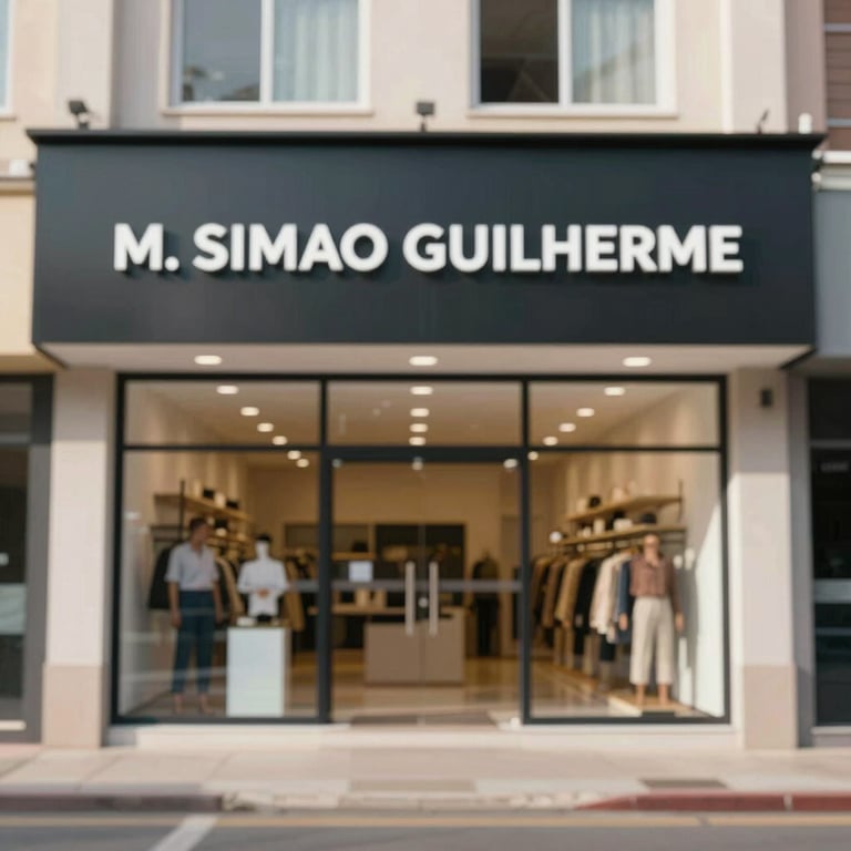 The exterior of the M. SIMAO GUILHERME store in Jutaí, showing a clean, professional entrance and clear signage.