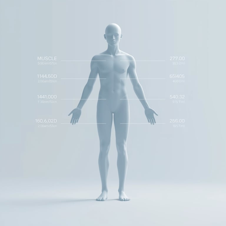 Illustration representing modern body analysis and health metrics