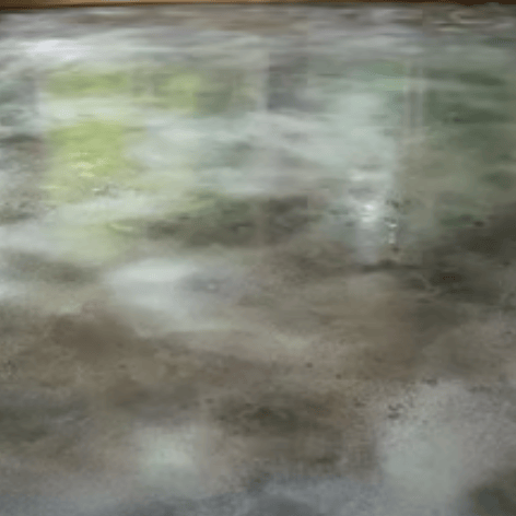 Polished grey and white marbled epoxy resin floor with a high-gloss reflective finish.