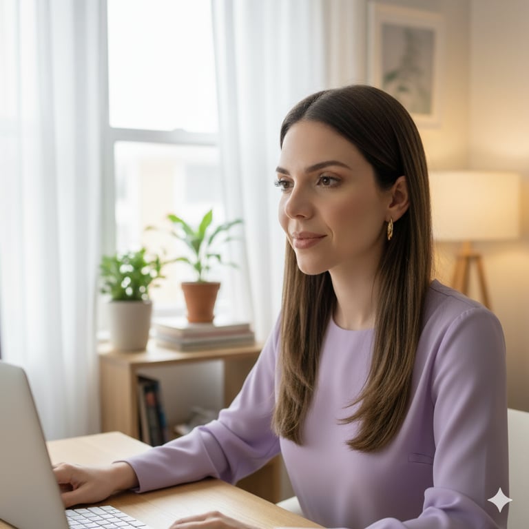 Expert Recruiter working remotely from a laptop, representing the training and development