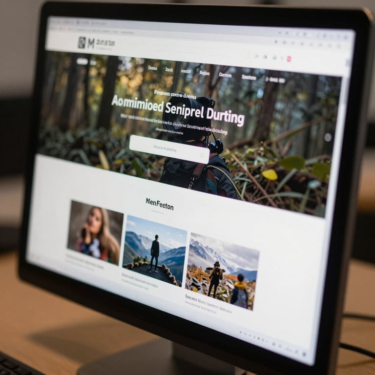 A close-up of a high-resolution monitor displaying a sophisticated web application in a professional setting.