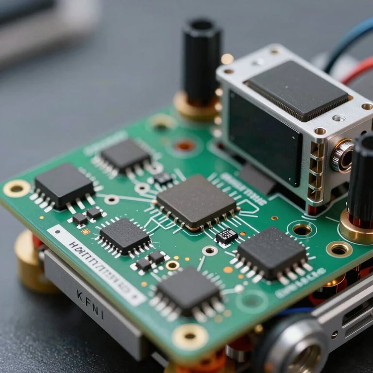 Macro photography of high-quality electronic components used in student robotics projects.