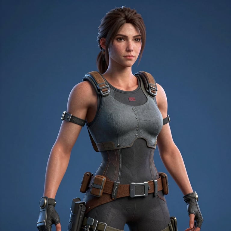 A hyper-realistic 3D character model for an action game, featuring detailed textures and cinematic Professional Blue lighting in a North American / International studio style.