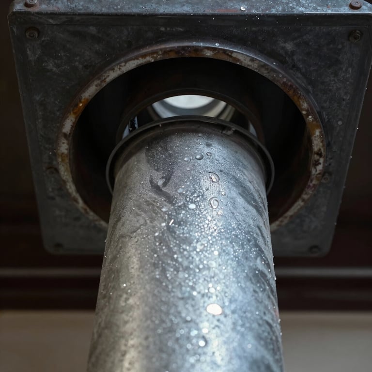 A view looking up through a sparkling clean, safe chimney flue, showing clear passage and professional maintenance.