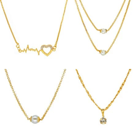 City Girl Gold-plated Layered Charm Chain Set