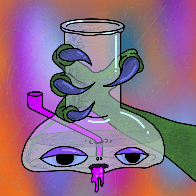 reptile hand holding a funky bong