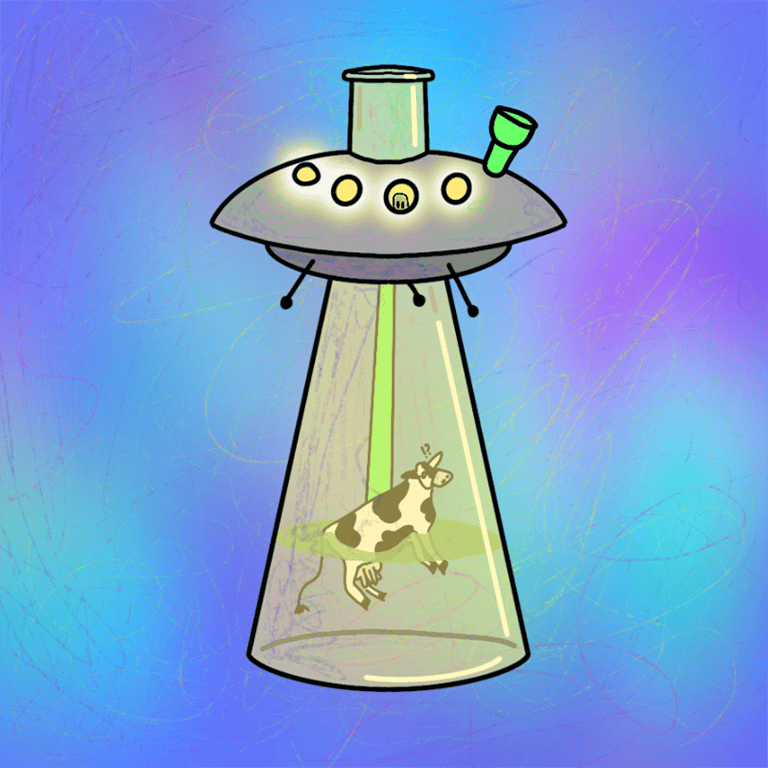 UFO abducting a cow