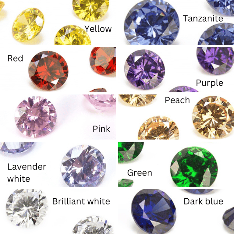 a variety of colored gems and diamonds