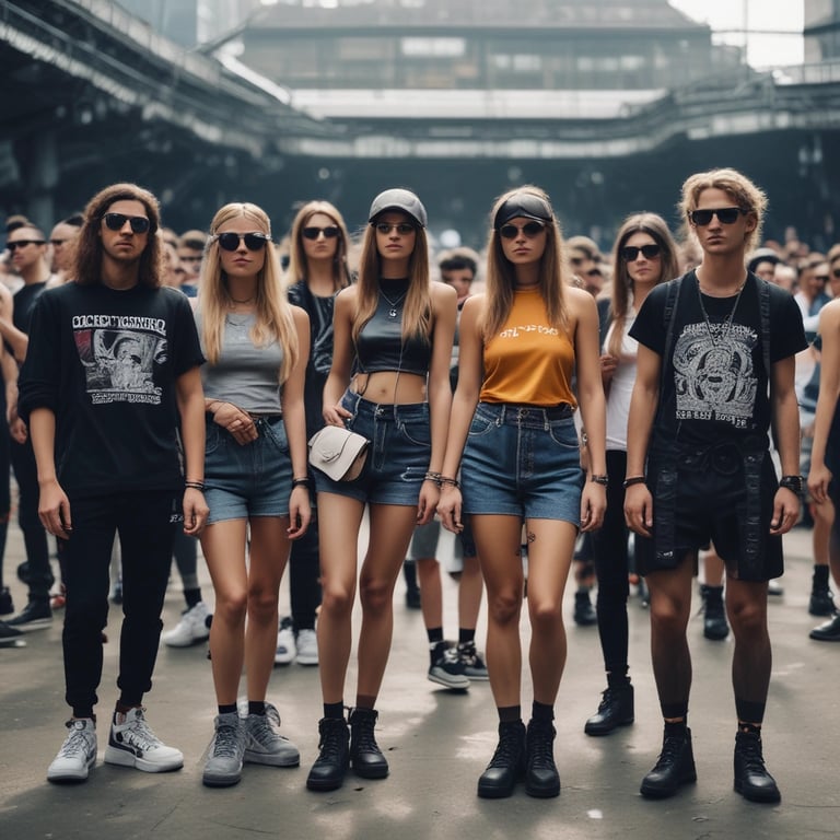 chicos con outfit techno rave