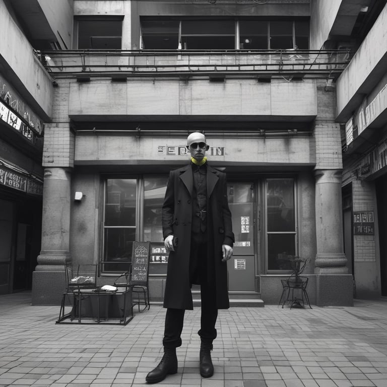 hombre vestido con outfit techno