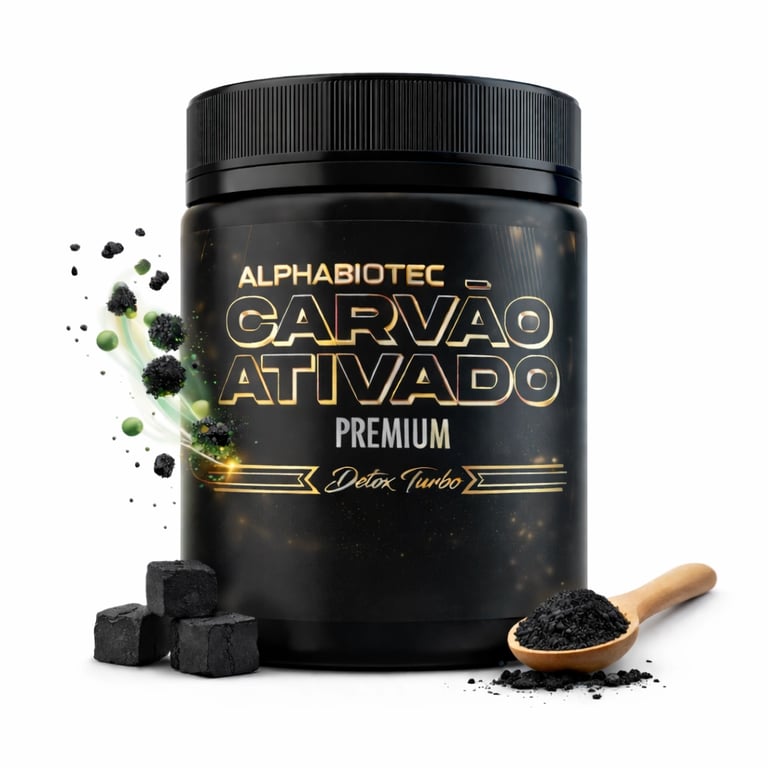 Carvão ativado premium puro Alphabiotec