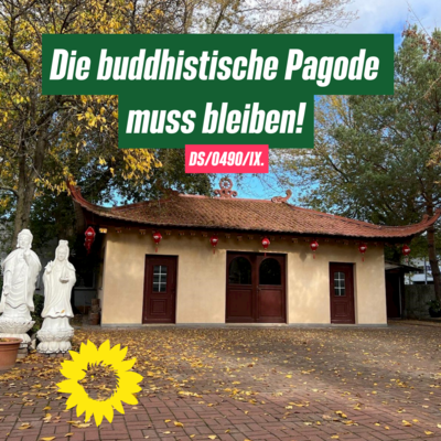 Sharepic zum Antrag mit dem Foto der Pagode.