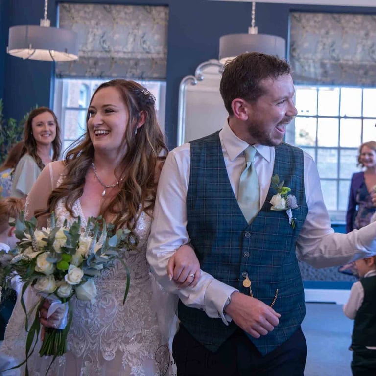 bride and groom walking down the aisle