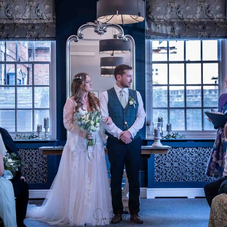 wedding couple during their ceremony