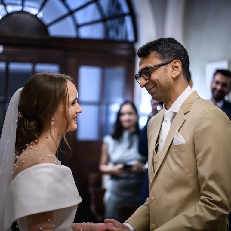 wedding couple during their ceremony