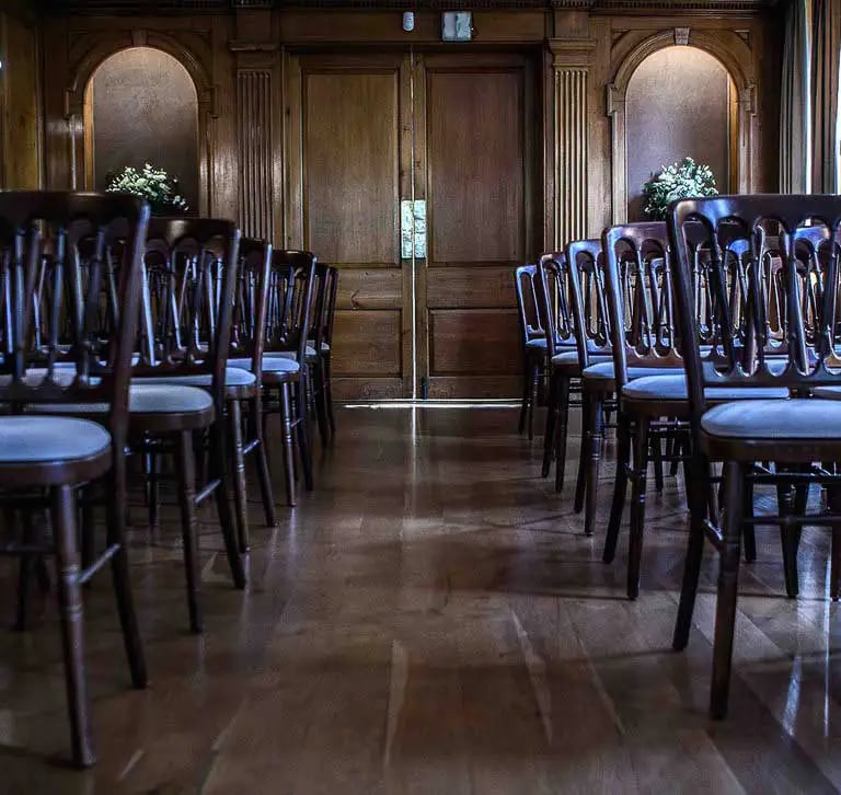 interior view of the ceremony room at Burgh House Hampstead