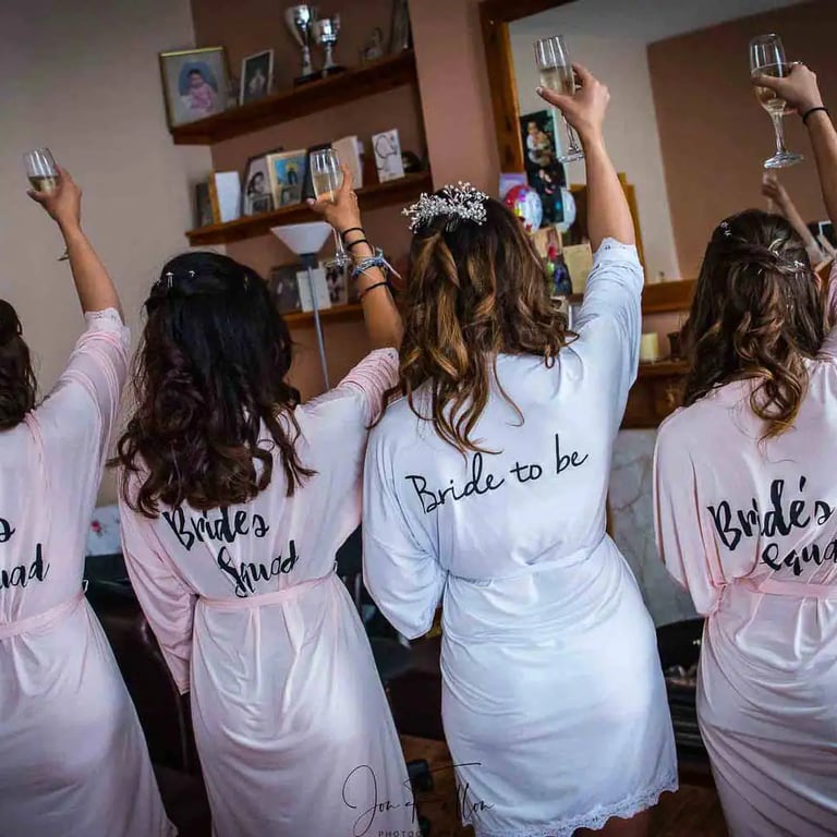 bride-to-be and her bridesmaids