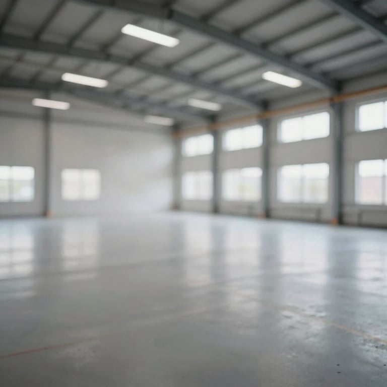 A perfectly empty and clean industrial space after a professional clearance service, showcasing high standards of order.