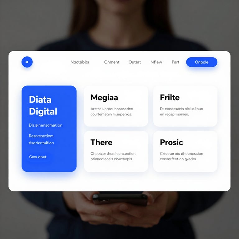 An innovative data visualization graphic using high-contrast brand colors to represent digital transformation.