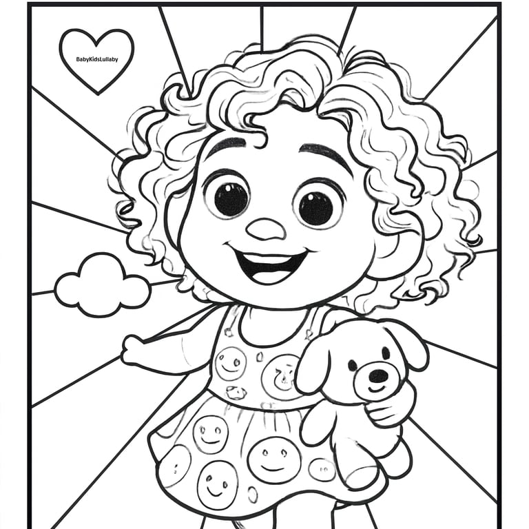 Whimsical collection of kids’ coloring pages featuring friendly characters and gentle emotion themes